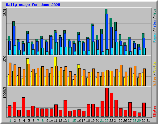 Daily usage for June 2025