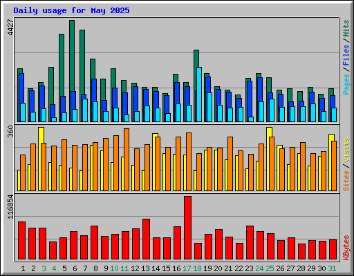 Daily usage for May 2025