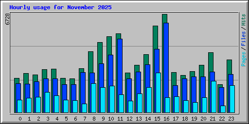 Hourly usage for November 2025